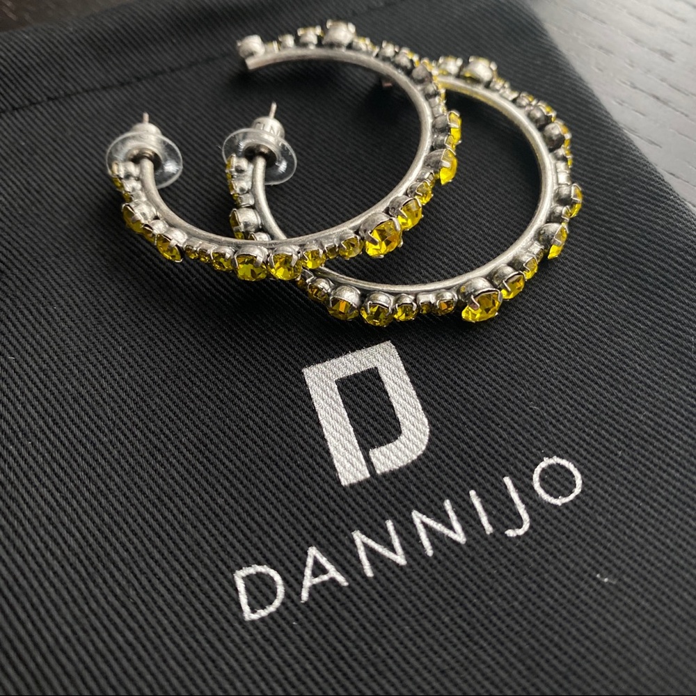 DANNIJO Alicia Swarovski Crystal Hoop Earrings - Picture 6 of 9